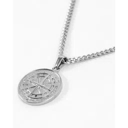 fashion frill Stainless Steel Compass Pendant with Chain image 4