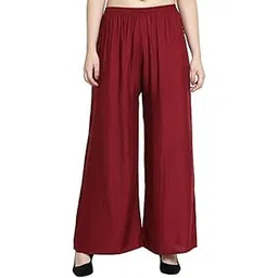 fashion gallery Women's Rayon Relaxed Fit Palazzo Pants with Full Length Pull On Closure and Elasticated Flexible Waist|Palazzo Pant for Woman-picture-24