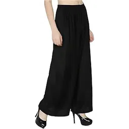 fashion gallery Women's Rayon Relaxed Fit Palazzo Pants with Full Length Pull On Closure and Elasticated Flexible Waist|Palazzo Pant for Woman-picture-13