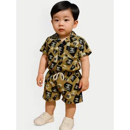 FASHION GRAB Boys Geometric Printed Pure Cotton Shirt With Shorts-picture-52