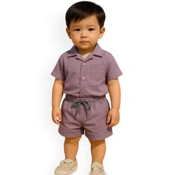 FASHION GRAB Boys Pure Cotton Shirt With Shorts-picture-56