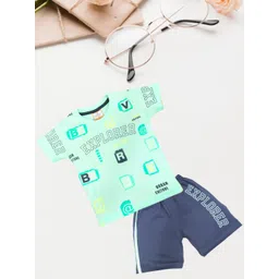 FASHION GRAB Infant Kids Printed Pure Cotton T-Shirt With Shorts-picture-23