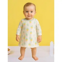 FASHION GRAB Printed Pure Cotton Round Neck A-Line Dress-picture-40