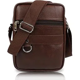 fashion link Leather Sling Bag for Men, Brown, 25 cm x 18 cm x 8 cm-picture-37