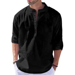 fashion marts Men Solid Cotton Blend Straight Kurta-picture-22