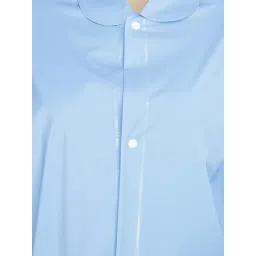 Fashion Nature™ Women/Ladies/Girl's Solid PVC Raincoat With Detachable Hood M Size Blue Color image 3