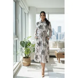 fashion street london Women A-line Multicolor Midi/Calf Length Dress-picture-30