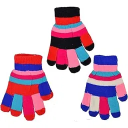 fashion sutra kids assorted colours winter gloves(10-15 years) (pack of 3)-picture-21