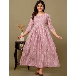 FASHION SWAG Ethnic Motifs Printed Pure Cotton Empire Anarkali Kurti-picture-11