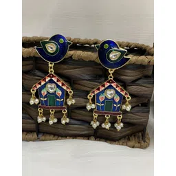 Fashion Theme Women Gold-Plated Brass Jhumkas-picture-31