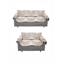 Fashion Throw Beige Jacquard Sofa Cover With Arms-picture-29