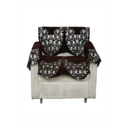 Fashion Throw Coffee Brown Jacquard 4 Piece Sofa Cover With Arms-picture-6