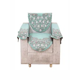 Fashion Throw Green & Red Printed Jacquard 4 Piece Sofa Cover With Arms-picture-18