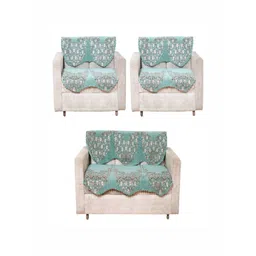 Fashion Throw Green & Red Printed Jacquard Sofa Cover-picture-22