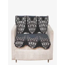 Fashion Throw Grey & White 2 Pieces Floral Printed 3-Seater Jacquard Sofa Covers-picture-30