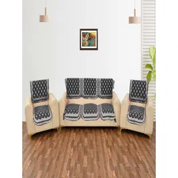 Fashion Throw Grey & White Printed Jacquard 2 Piece Sofa Cover-picture-35