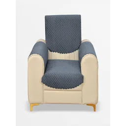 Fashion Throw Grey Velvet 4 Piece Sofa Cover With Arms-picture-1