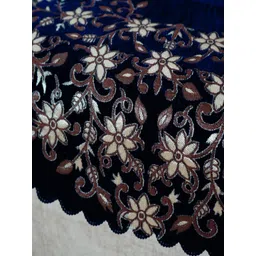 Fashion Throw Navy Blue 6 Pieces Printed 7-Seater Jacquard Sofa Cover With Arms image 3