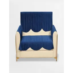 Fashion Throw Navy Blue Velvet 4 Piece Sofa Cover With Arms-picture-15