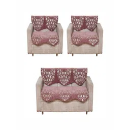 Fashion Throw Pink & White Printed Jacquard Sofa Cover-picture-14