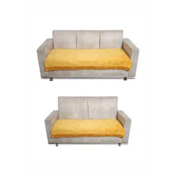 Fashion Throw Yellow Velvet 2 Piece Sofa Cover-picture-42
