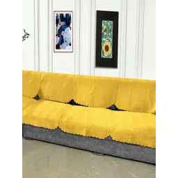 Fashion Throw Yellow Velvet Sofa Cover-picture-12