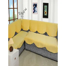 Fashion Throw Yellow Velvet Sofa Cover-picture-16
