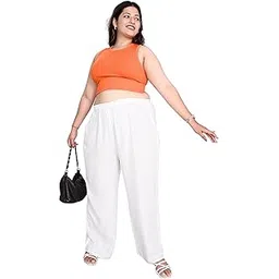 fashion zest Women Relax White Color Palazzo Pant | Formal Wear Palazzo | Comfortable Womens Palazzos | Ultra Plus Size Palazzos |Plz103-picture-48