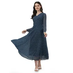 Fashion2wear Blue Floral Long Sleeve Maxi Dress-picture-48