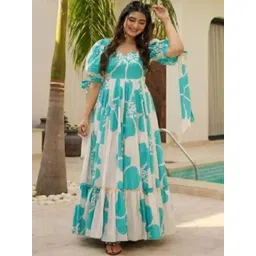 Fashion2wear Floral Print Puff Sleeve Maxi Dress-picture-18
