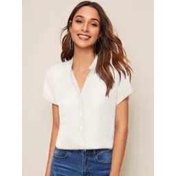 Fashion2wear Mandarin Collar Georgette Shirt Style Top-picture-14