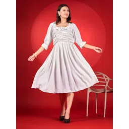 Fashion2wear Women PU Coated A-Line Midi Dress-picture-10