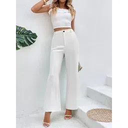 Fashion2wear Women Smart High-Rise Stain Resistant Regular Trousers-picture-14