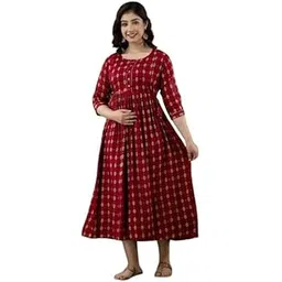 fashion4word Women's Printed Viscose Rayon Anarkali Kurta, Floral Printed Anarkali Maternity Feeding Gown Kurti-picture-44