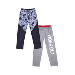 Fashionable Kids Pack Of 2 Printed Cotton Mid Rise Track Pants-picture-28