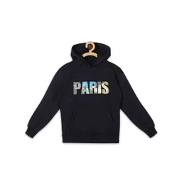 Fashionable Kids Typography Printed Hooded Fleece Pullover Sweatshirt-picture-13