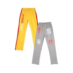 Fashionable Pack Of 2 Cotton Mid-Rise Lounge Pants-picture-41