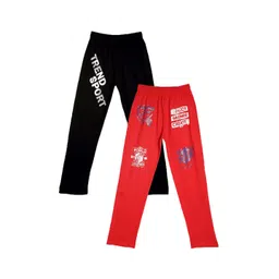 Fashionable Pack Of 2 Kids Printed Mid-Rise Pure Cotton Track Pants-picture-26