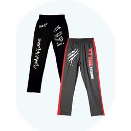 Fashionable Pack Of 2 Kids Printed Mid-Rise Pure Cotton Track Pants-picture-17