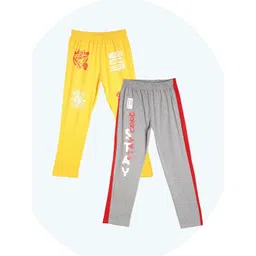 Fashionable Pack Of 2 Kids Printed Mid-Rise Pure Cotton Track Pants-picture-27