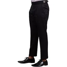 FASHIONEMPIRE Men's Formal Trousers Front Pleated Double Button Gurkha Lycra Pant Slim Fit | Stylish Formal Pant for Party and Casual Wear-picture-43