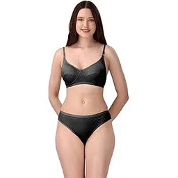 fashionez Women’s Non-Padded Wire-Free Bra & Panty Set | Soft Cotton Blend Innerwear Lingerie for Everyday Comfort, Full Coverage, Adjustable Straps-picture-12