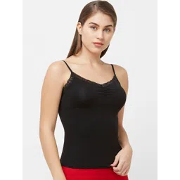 FashionRack Women Black Solid Lightly Padded Camisoles-picture-30