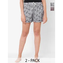 FashionRack Women Pack of 2 Printed Lounge Shorts-picture-10
