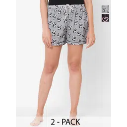 FashionRack Women Pack Of 2 Printed Lounge Shorts-picture-28