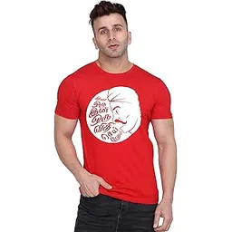 Fashions Love Men Cotton Half Sleeve Round Neck Stylish Mens Casual Wear Bharathi Quotes Tamil Creative Graphics Printed Printed T Shirt HSRR-4008-L Black-picture-40