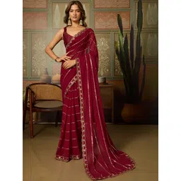 FashionsEye Embellished Sequinned Pure Georgette Heavy Work Saree-picture-28