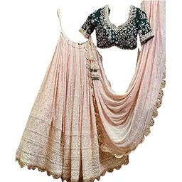 fashique Women's Georgette weddings Lehenga Choli (SF-ver5no Purple1 Free Size)-picture-37