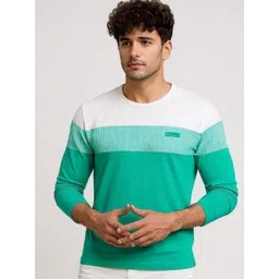 FASHIUM Men Colourblocked Round Neck Cotton T-shirt-picture-40
