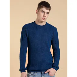 fashlook Men Ribbed Woollen Round Neck Long Sleeves Pullover Sweaters-picture-25